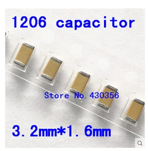Free shipping 100pcs 1206 SMD capacitor 22P 33P 47P 100P 220P 330P 470P 1NF 2.2NF 4.7NF 10NF
