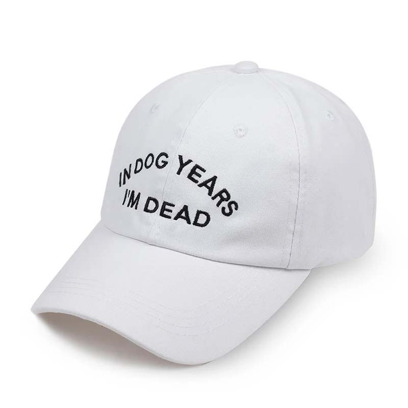 Бейсболка унисекс с надписью IN DOG YEARS I DEAD 100% хлопок | Аксессуары для одежды