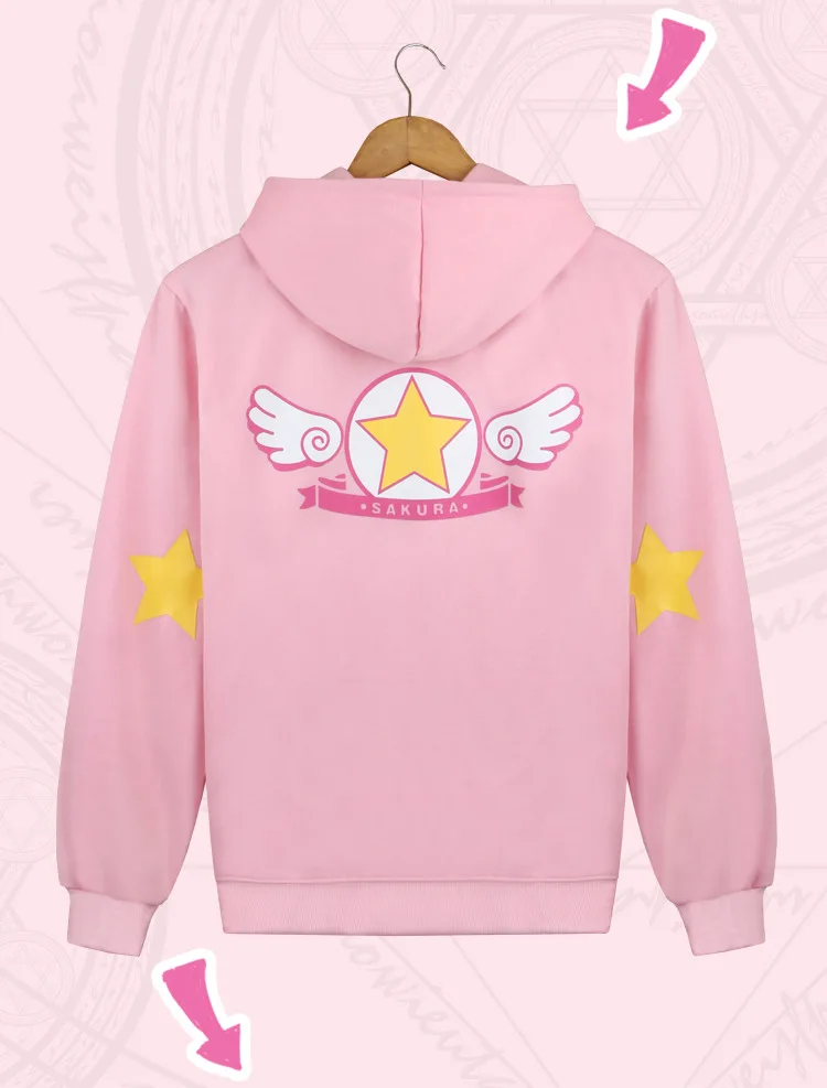 Card captor cardcaptor Sakura Сакура КИНОМОТО комплект с толстовкой на ребенка старше Волшебная открытка девушка хлопок изменен одежда COS аниме-Толстовка Кофты