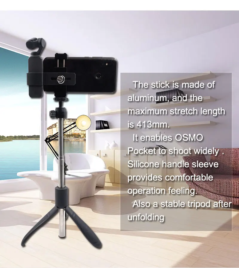 STARTRC DJI OSMO карманная селфи палка Комплект расширения Подставка и металлический держатель для телефона Штатив для Osmo карманные аксессуары Bluetooth