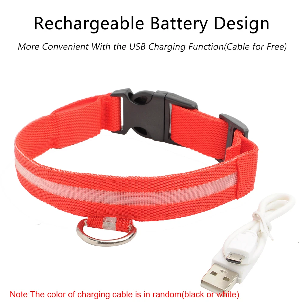 5 шт./лот зарядка через USB собачий ошейник &quotантипотеря&quot безопасный светящиеся