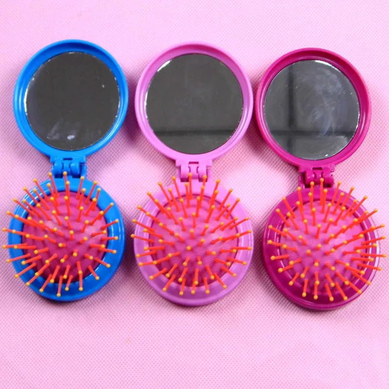 Эльза и Анна Принцесса Девушки гребни зеркало многофункциональный дорожный