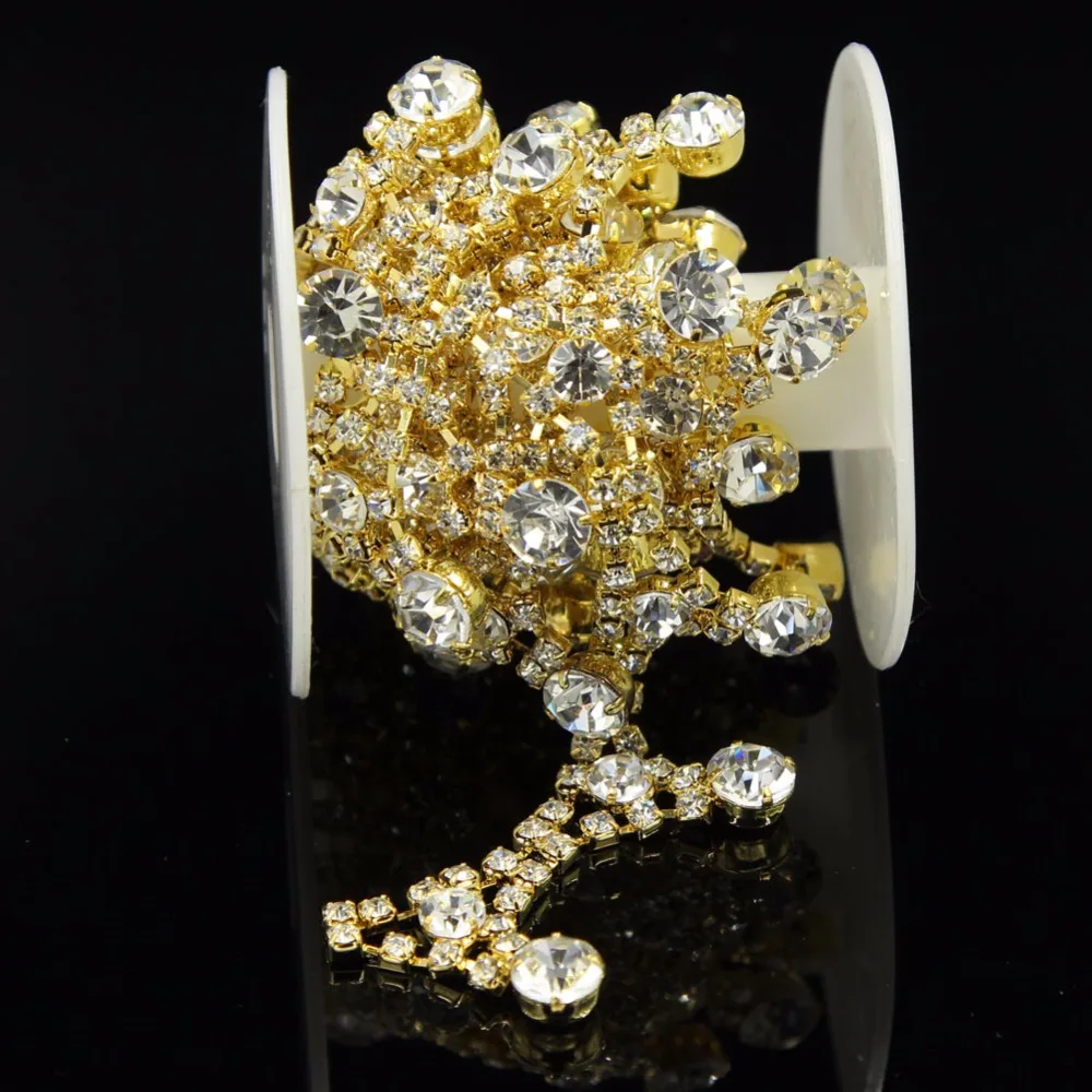 1 ярд золотой кисточкой стразами отделка цепи свадебное платье украшение