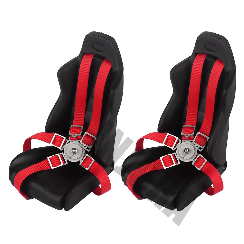 Seat Red Belt INJORA 2 шт. черный симулятор сиденье и ремень для 1:10 RC Рок Гусеничный осевой SCX10 90046 WRAITH RR10 Traxxas TRX4 D90 - Цвет: Seat Red Belt