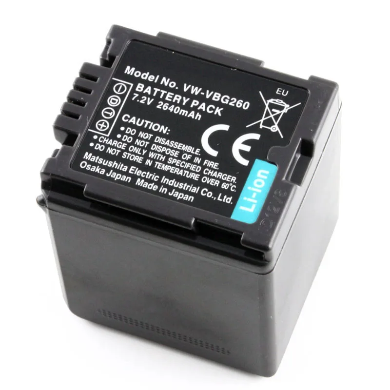 VW-VBG260 VW VBG260 VWVBG260 Камера Батарея для цифрового фотоаппарата Panasonic HS250 SDR-SD7 HDC-MDH1 HDC-SD1 HDCSD3