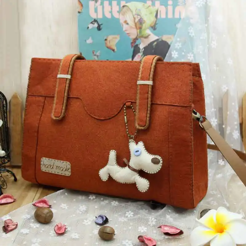 Сумка женская из фетра ручная работа коричневый цвет работа|package|package bag |