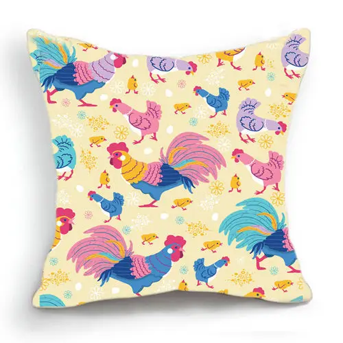 Живые животные хлопок белье наволочки петух Орел птицы Подушка Cuchion случаях без
