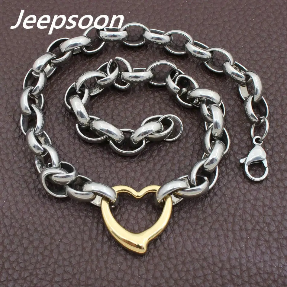 NGEGAPBG Горячая Распродажа модные ювелирные изделия из нержавеющей стали Joyas цепочка-ожерелье «сердце» высокое качество Jeepsoon NGEGAOBG - Окраска металла: NGEGAPBG