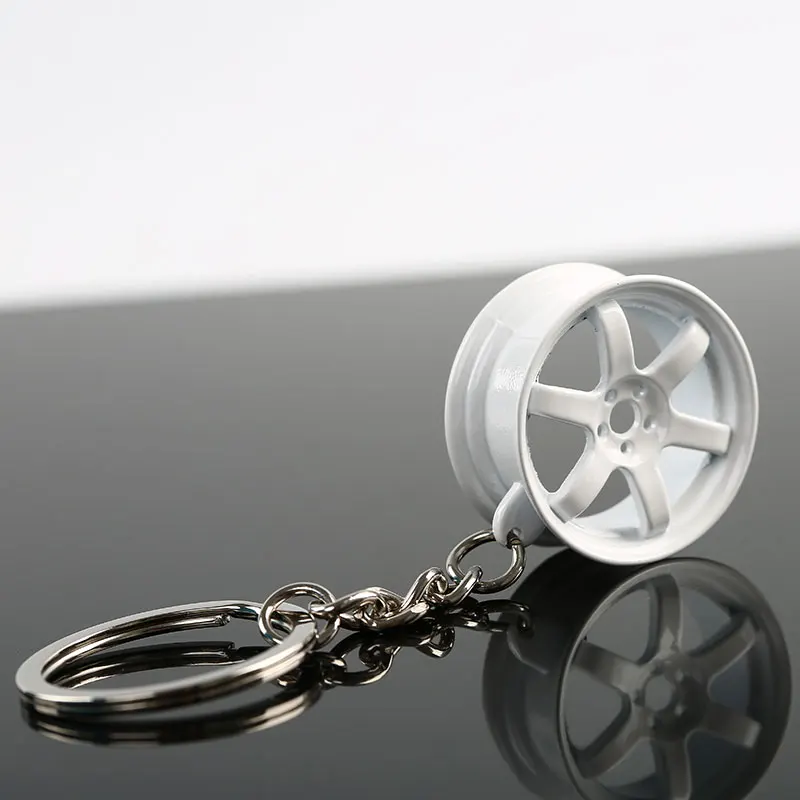 Обод колеса Ступицы тюнинга мини брелок Подвеска JDM Hellaflush цинковый сплав автомобиль грузовик TE37 CVT MB дизайн - Название цвета: white