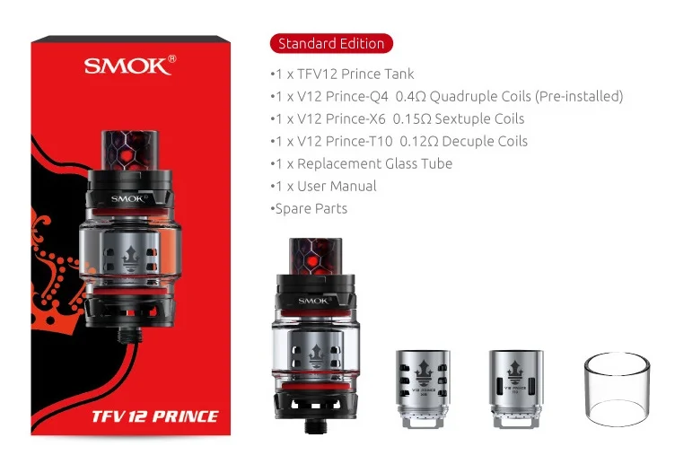 2017 новая электронная сигарета оригинал smok TFV12 принц Танк 8 мл огромный паром