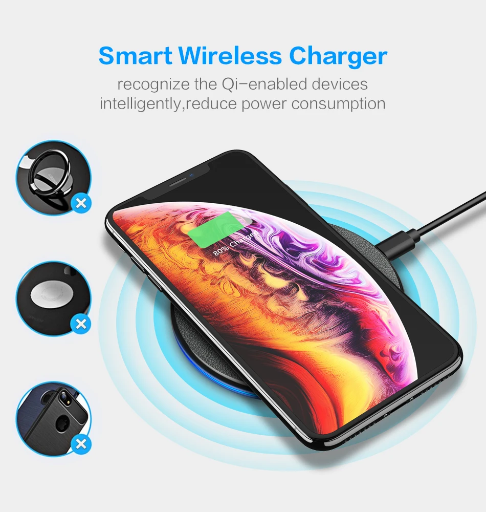 FLOVEME Qi Беспроводное зарядное устройство для iPhone XR XS X 8 Plus 5 Вт Беспроводная зарядная подставка для samsung S10 S9 Note 9 для huawei mate P20 Pro