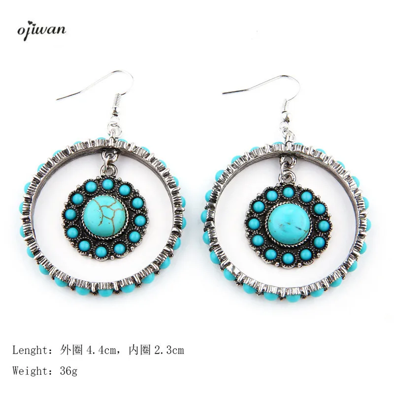 серьги с камнями Gypsy обруча чешские хиппи aritos индийский индейские украшения