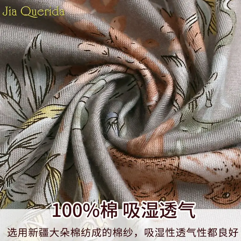 Новинка 2019 Весенняя женская домашняя одежда больших размеров Xxxl 100% хлопок серый