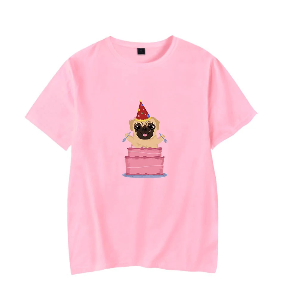 

Rholycrown Hot summer Pug T-shirt Men/Women Tee Fashion Cotton Print Cute Pug Tshirts Casuala Men's white T Shirt XXS-4XL