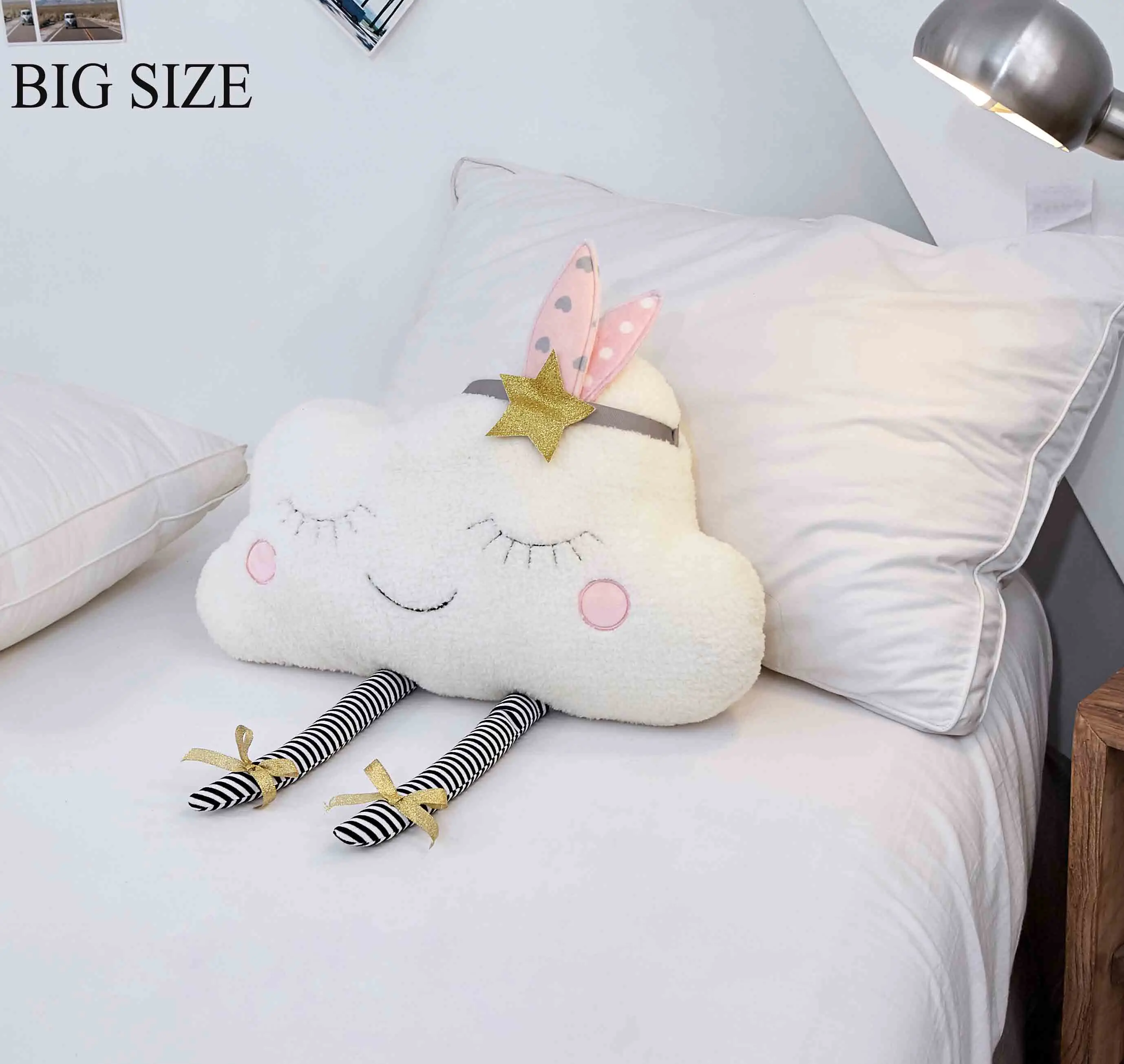 big size Lucky Boy Sunday New Ins Cloud плюшевая подушка мягкая подушка Kawaii Cloud Мягкие плюшевые игрушки для детей Детские подушки подарок для девочки - Цвет: big size