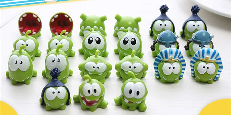 5 шт./лот Cut The Rope зеленые Монстры ПВХ фигурку игрушки для детей подарок на день
