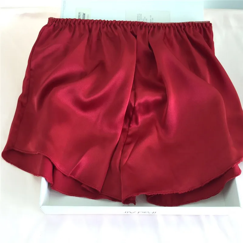 Wine Red Милые женские атласные пижамные штаны с эластичной талией, шелковые шорты, женские повседневные трусики, пижамные штаны, сексуальное ночное белье размера плюс, розовые - Цвет: Wine Red