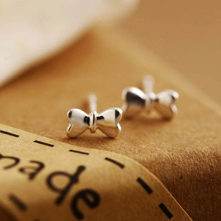 925 white nail simple smooth small butterfly pure fungus jewelry factory direct sales | Украшения и аксессуары