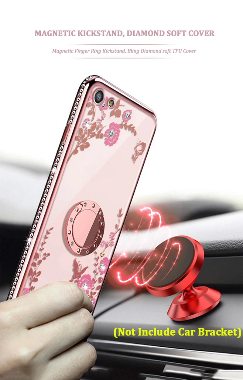 Магнитная подставка чехол для samsung Galaxy S8 S9 S10 плюс S10e Note 9 8 A10 A30 A40 A50 A70 M10 M20 M30 мягкий чехол с изображением цветка+ веревка