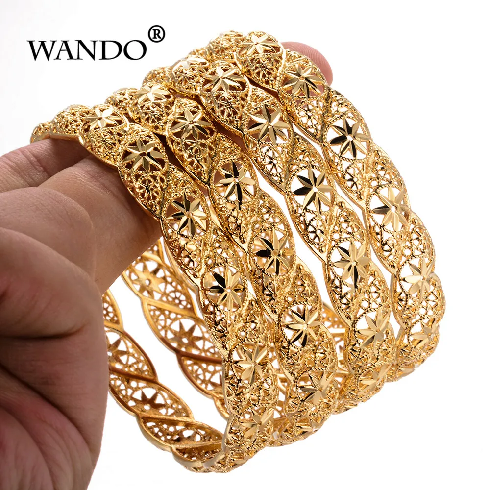 WANDO 4 шт./лот Эфиопский золотой свадебный браслет для женщин невесты африканская
