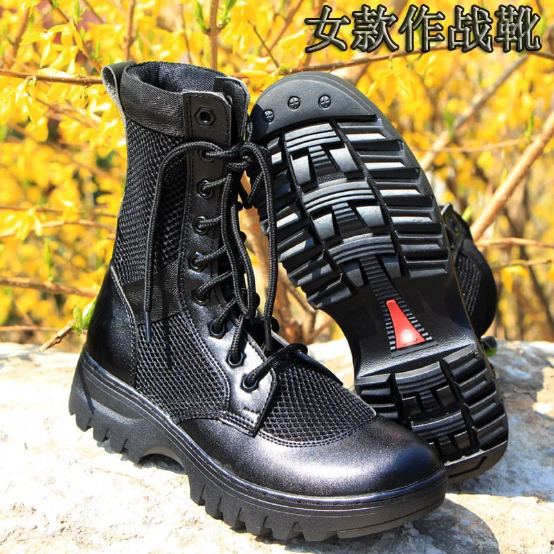 Summer MEN Ultra-light Army Boots Special Soldiers Leather Mesh Ventilation Operational  Outdoor Tactical Boot Training Boots
