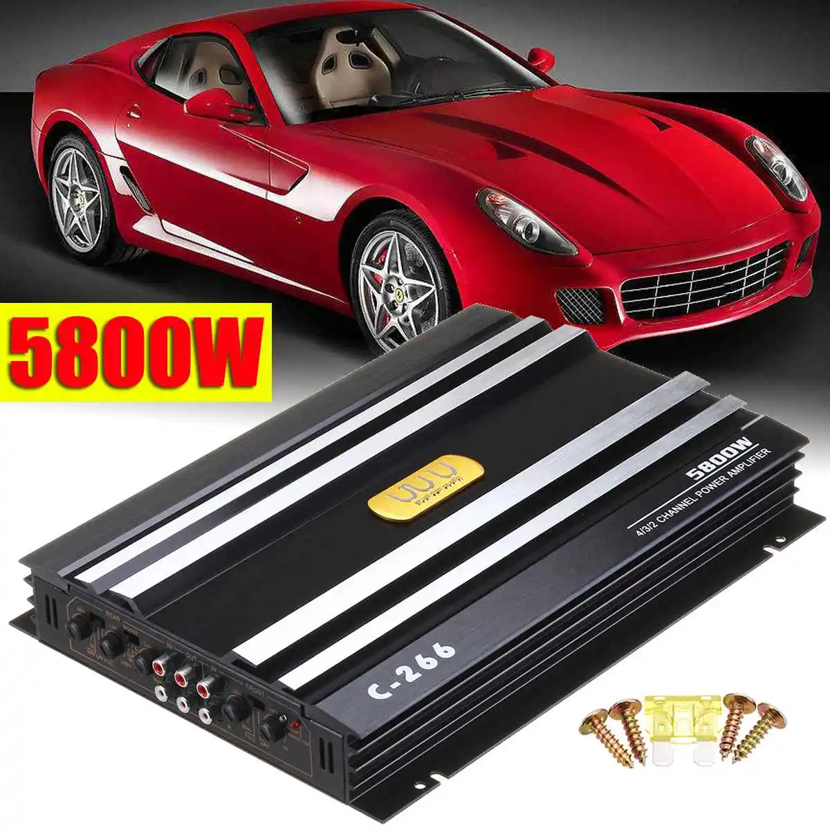 5800 ватт 4-х канальный DC 12V автомобильный усилитель аудио стерео бас Динамик автомобильный аудио усилитель сабвуфер автомобильный аудио усилители