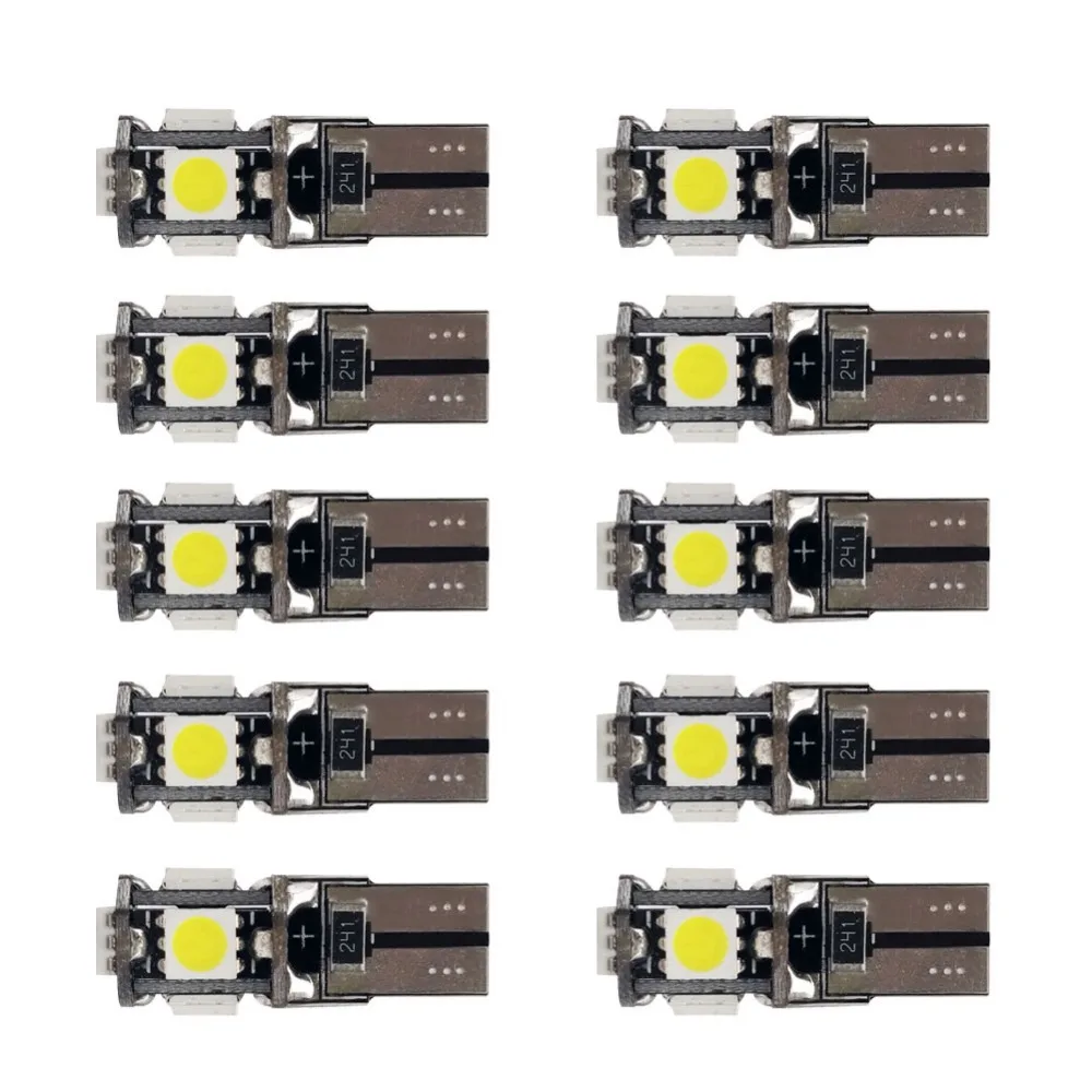 10x12V CANBUS T10 W5W Клин для лампочек безошибочный автомобильный светильник