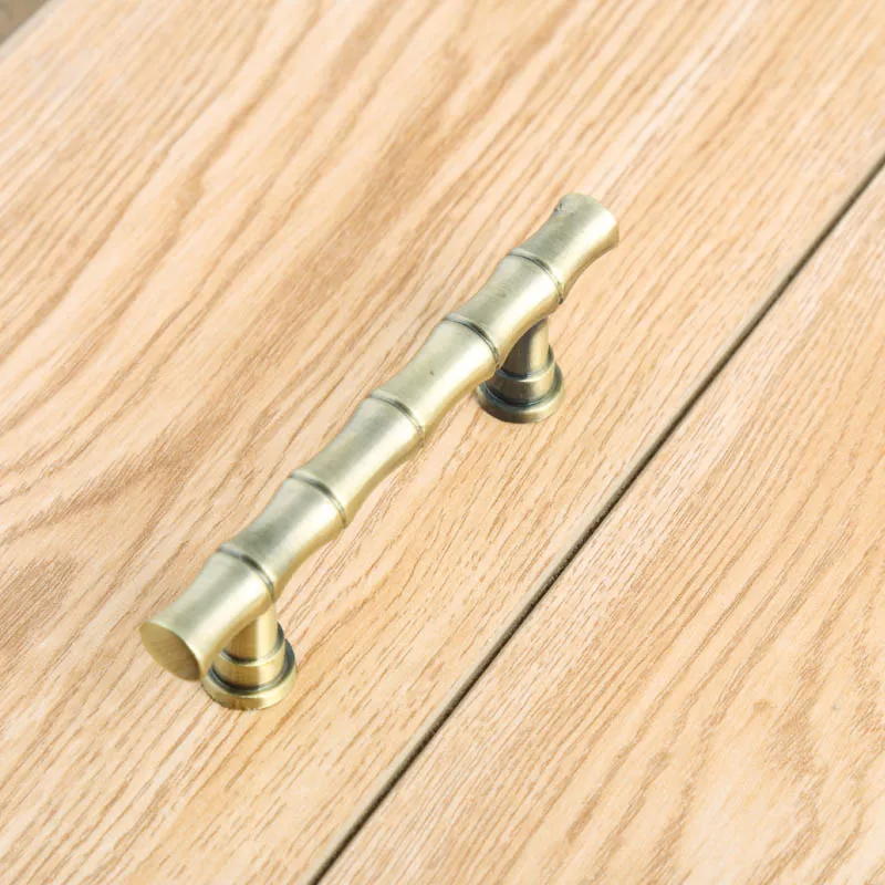 64 96 мм американская винтажная простая бронзовая бамбуковая кухонная ручка для