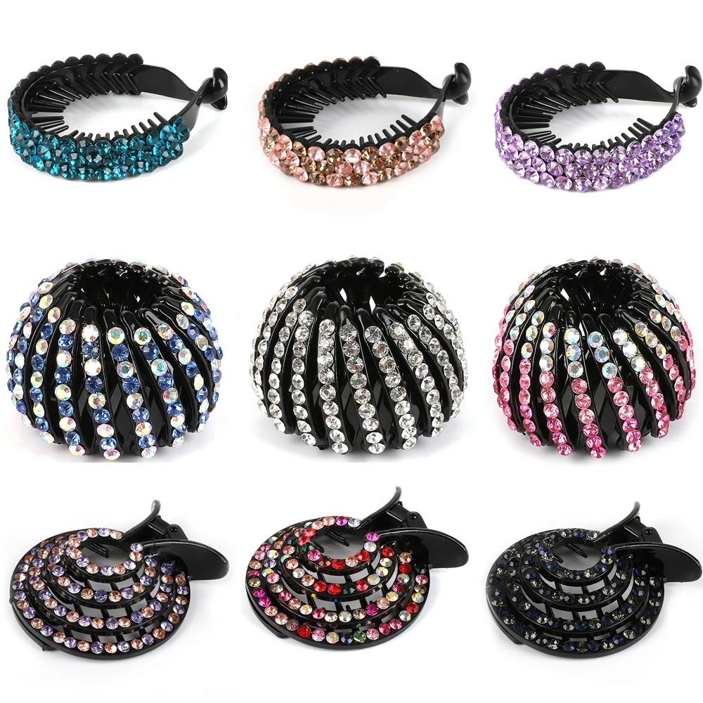 

Заколка для волос женская с кристаллами в виде птичьего гнезда