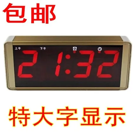 СВЕТОДИОДНЫЙ цифровой Электронные металла Будильник немой настенные часы