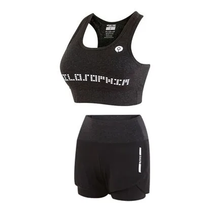 Black Bra shorts 5 шт. Женский фитнес-костюм женский спортивный бюстгальтер одежда Полиэстер Йога набор одежда для бега женские новые женские спортивные наборы - Цвет: Black Bra shorts
