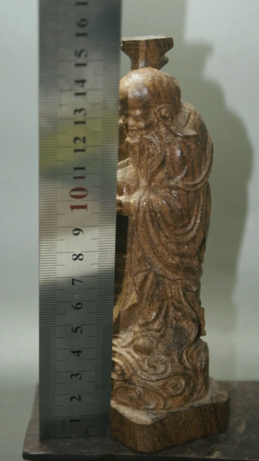 

Fine China Fragrant Wood Carved Excellent old HandWork Longevity for the elderly Statue