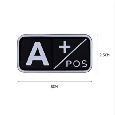 3D ПВХ патч A+ B+ AB+ O+ Положительный POS A-B-AB-O-отрицательный NEG Тип крови группа патч тактический боевой патчи военные значки - Цвет: 17