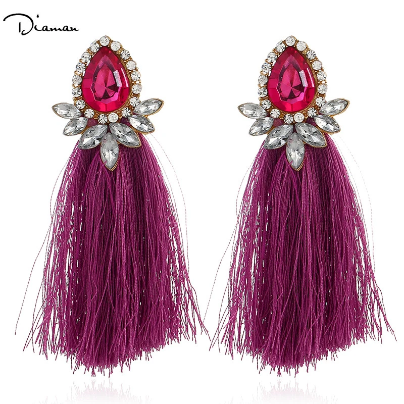 12 шт./упак. Boho Длинные строка кисточкой висячие серьги в этническом стиле с