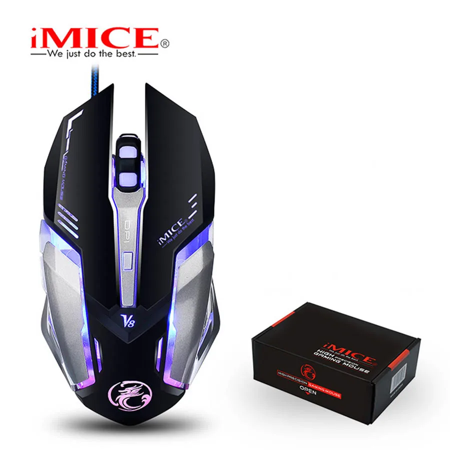 Оригинальная Проводная игровая мышь iMICE V8 6 кнопок оптическая профессиональная
