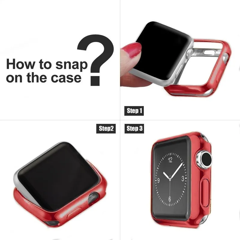 Защитный Мягкий чехол для Apple watch из ТПУ для i watch 44 мм 42 мм 38 40 мм 2 3 4 5 Montre Brillante Pulseira