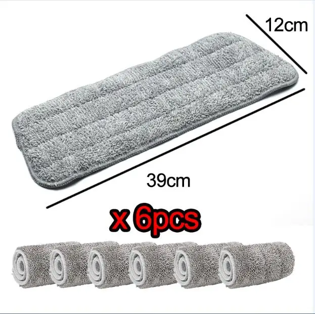 6PCS SDARISB, для домашнего использования, швабра из микрофибры, практичная, для использования, удерживает пыль, для очистки, многоразовая, микрофибра, подушка для швабры с распылителем - Цвет: 6PCS