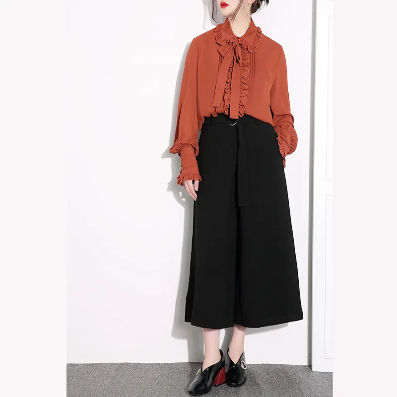 Новое прибытие весной и летом Ретро плиссированные 3d кружева Рубашки для