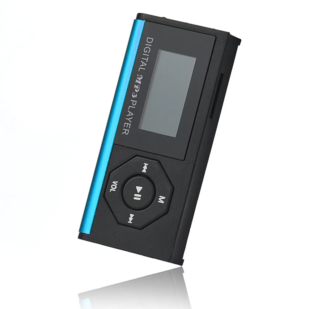 Мини USB флэш MP3 плеер с ЖК-экраном Поддержка 16 ГБ TF слот для карт цифровой мини USB MP3 музыкальный медиа детский Аудио Спорт ночной бег - Цвет: Синий