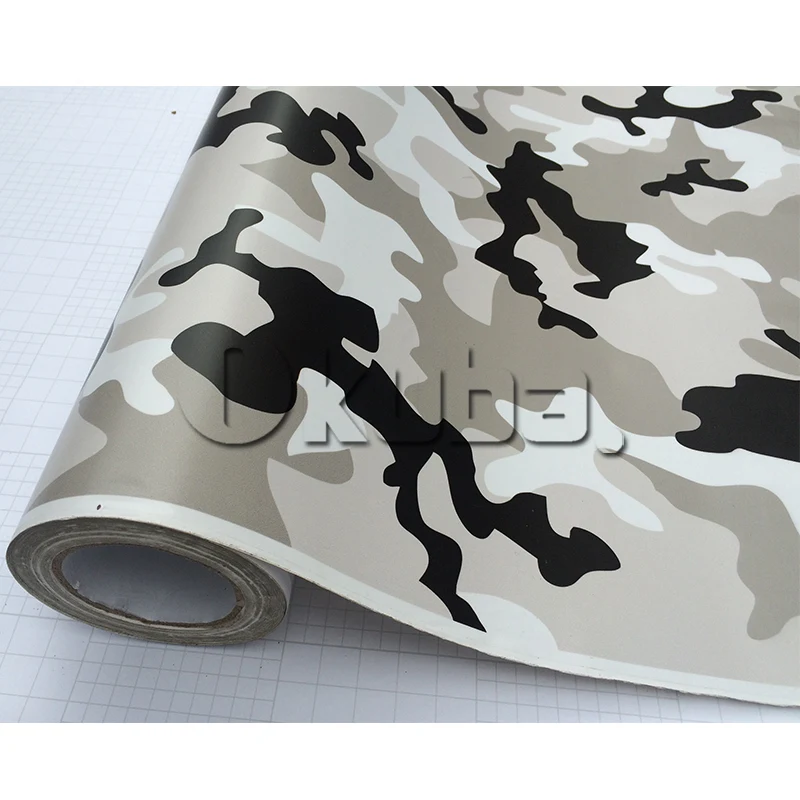 Зимняя гидрографическая пленка камуфляж виниловая рулон автомобильная пинг
