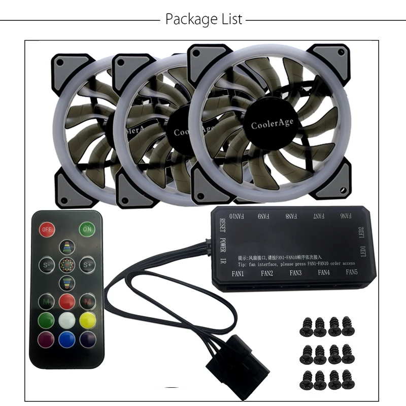 3 шт. PC чехол для ноутбука охлаждения Cooler RGB светодио дный 120 мм низкая Шум