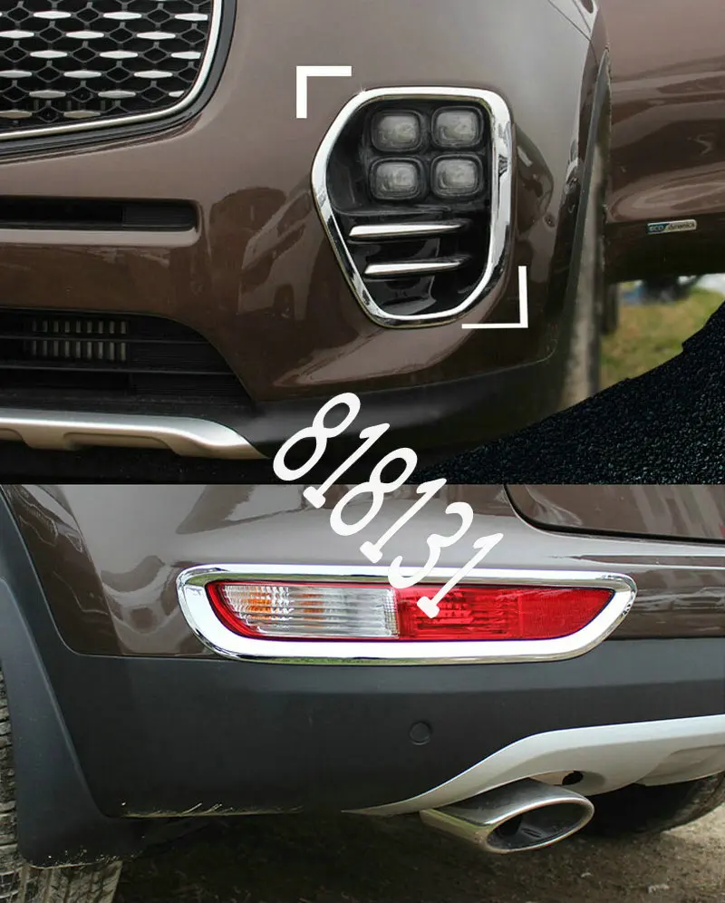 Автомобиль ABS хромированные передние + лампа заднего противотуманного фонаря