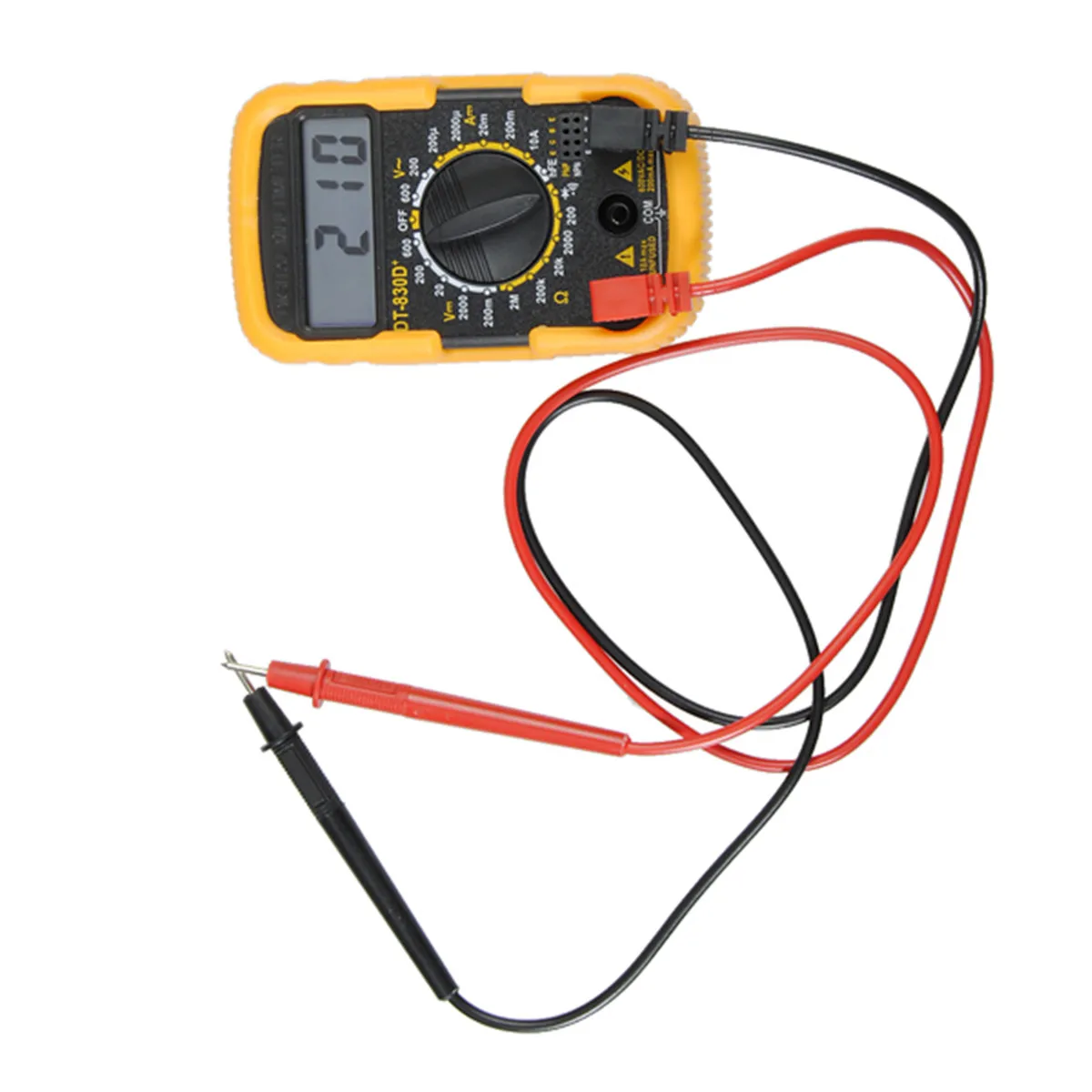 DT-830D+ Портативный Mini 2 дюймов ЖК-дисплей Цифровой мультиметр оранжевый и черный с Батарея