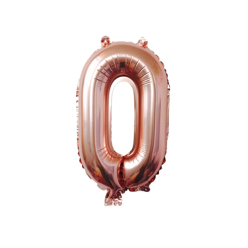 Rose gold 0 32 дюйма розового золота с бриллиантами Свадебные Воздушные шары воздушные гелиевые номер Фольга фигурками Happy День рождения украшения для детей на день рождения воздушные шары - Цвет: Rose gold 0
