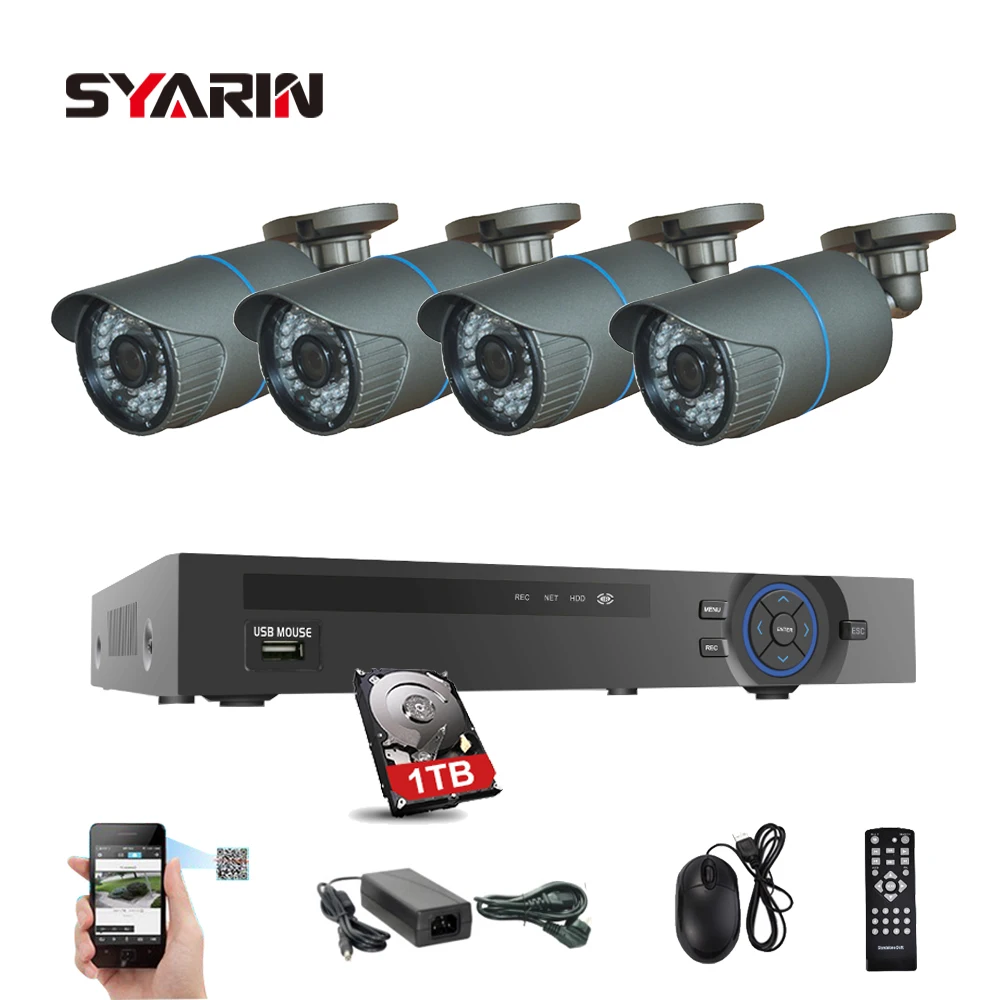 Syarin Детская Безопасность гвардии 4ch 1080 P сеть видеонаблюдения 2.0mp открытый