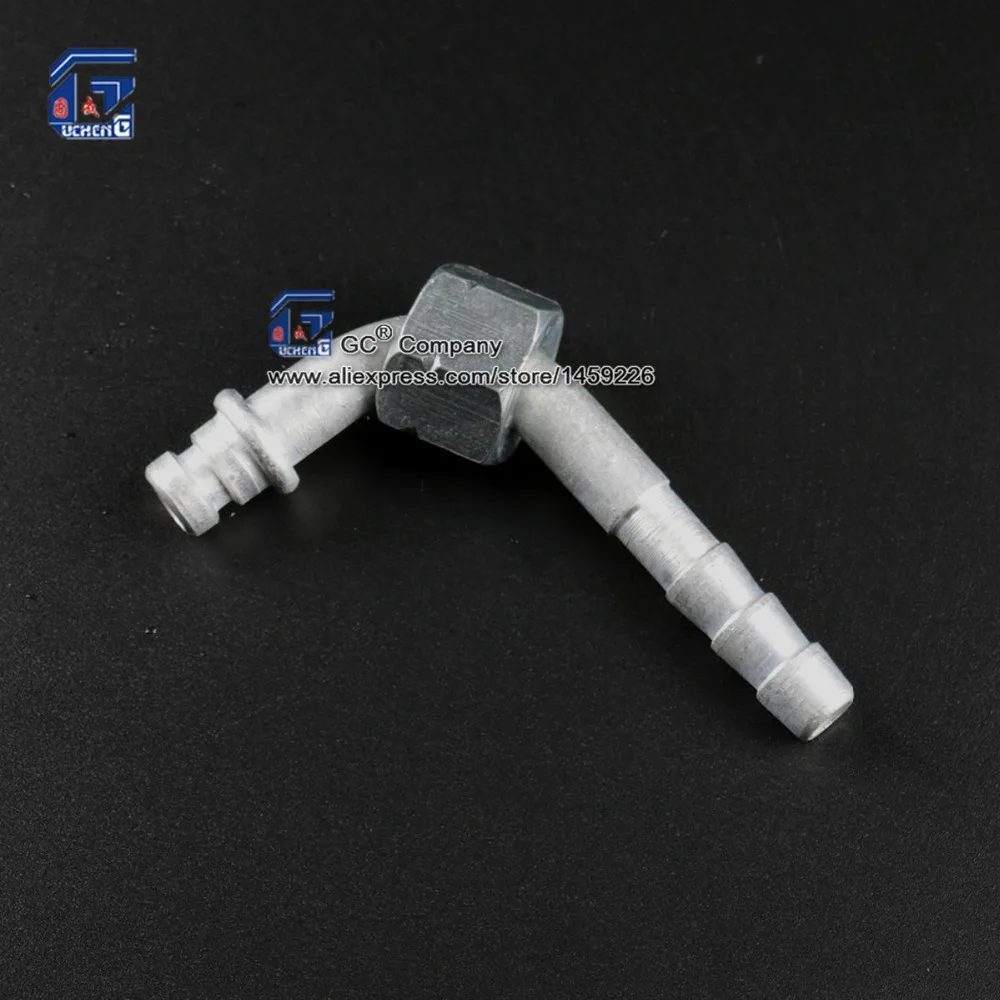 

#6 8 мм штуцер 90 градусов колено трубный фитинг внутренняя резьба M16 x 1,5 для кондиционера Барьерный шланг 3/8