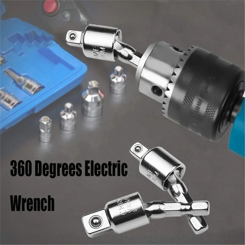 Unique 360 Degree Pneumatic Screwdriver Electric Wrench Hex Handle Head Sleeve Conversion Tool Connect Rod Socket Adapter Drive |