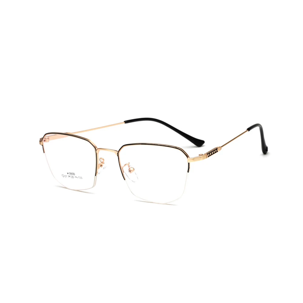 

Metal Half Rim Mens Eye Glasses Frames for Women Clear Lens Glasses Transparent Glasses Frames Designer Optical Frames 9998OLO