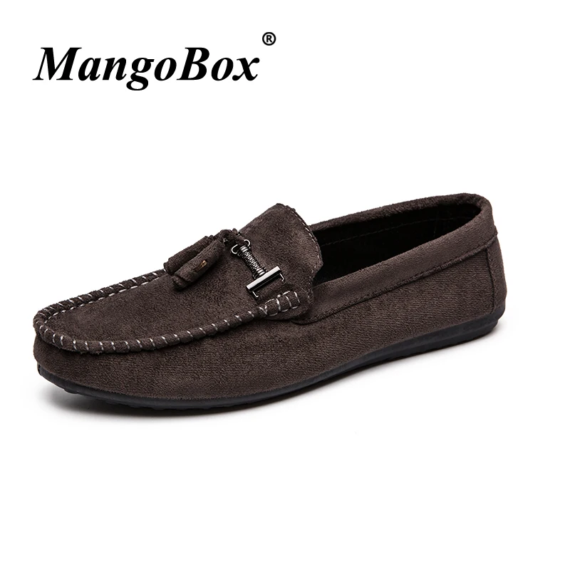 Slip-on Shoes for Male Black Brown Man Casual Spring Autumn Loafers Flat Comfortable Rubber Sole Driving | Обувь