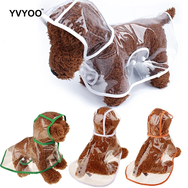 YVYOO S-XL Waterproof Transparent Pet Dog Raincoat Cat Puppy Outdoor Clothing For Small Dogs Rain Cover Jacket G09 |